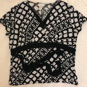 Maurice’s women’s black and white dress top.